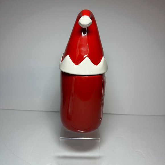 Rae Dunn Christmas Red Let It Snow Mug w/Elf Hat by Magenta Artisan Collection - Picture 4 of 10